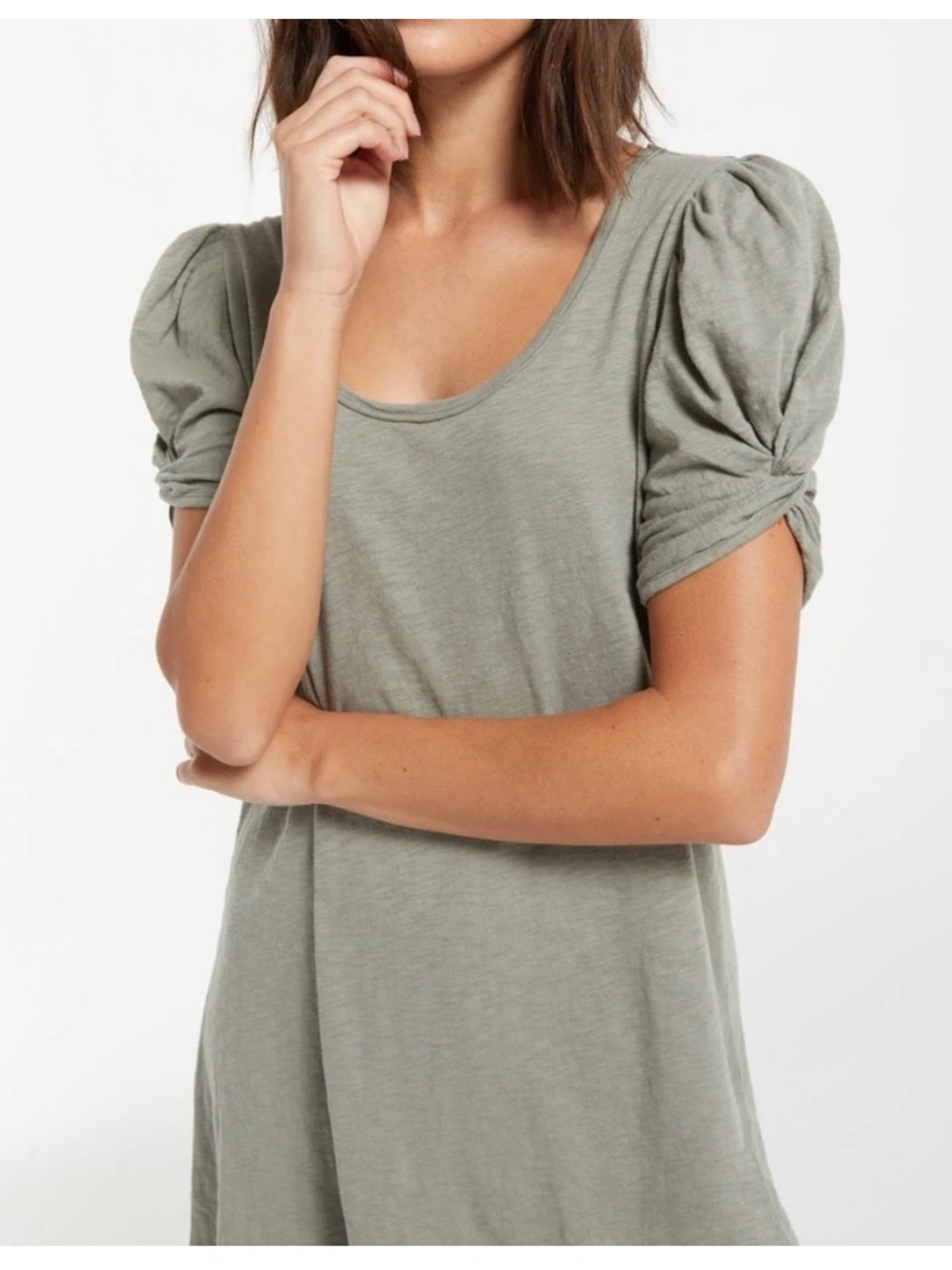 Z SUPPLY- sage puff sleeve dress XS